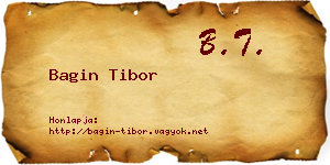 Bagin Tibor névjegykártya