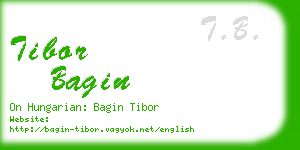 tibor bagin business card